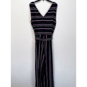 Wide Crop Leg Pantsuit, Romper, Striped Worthington 12